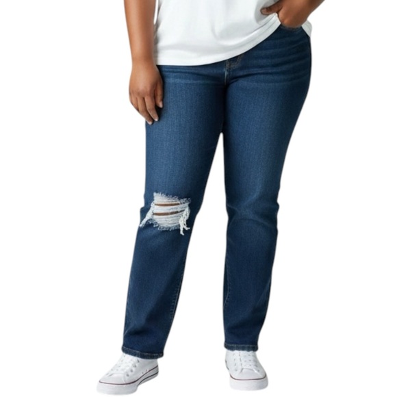 Good American Denim - GOOD AMERICAN Distressed Jeans in Medium Wash Size 8/29